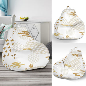 Beautiful Gold Japanese Pattern Bean Bag Cover