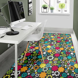 Gear Pattern Print Design 03 Area Rug