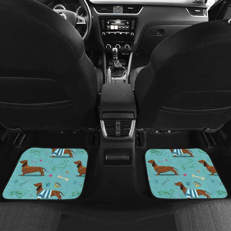 Dachshund Decorative Background Front And Back Car Mats