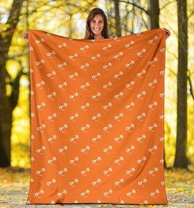 Engine Piston Orange Background Pattern Print Design 05 Premium Blanket