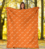 Engine Piston Orange Background Pattern Print Design 05 Premium Blanket