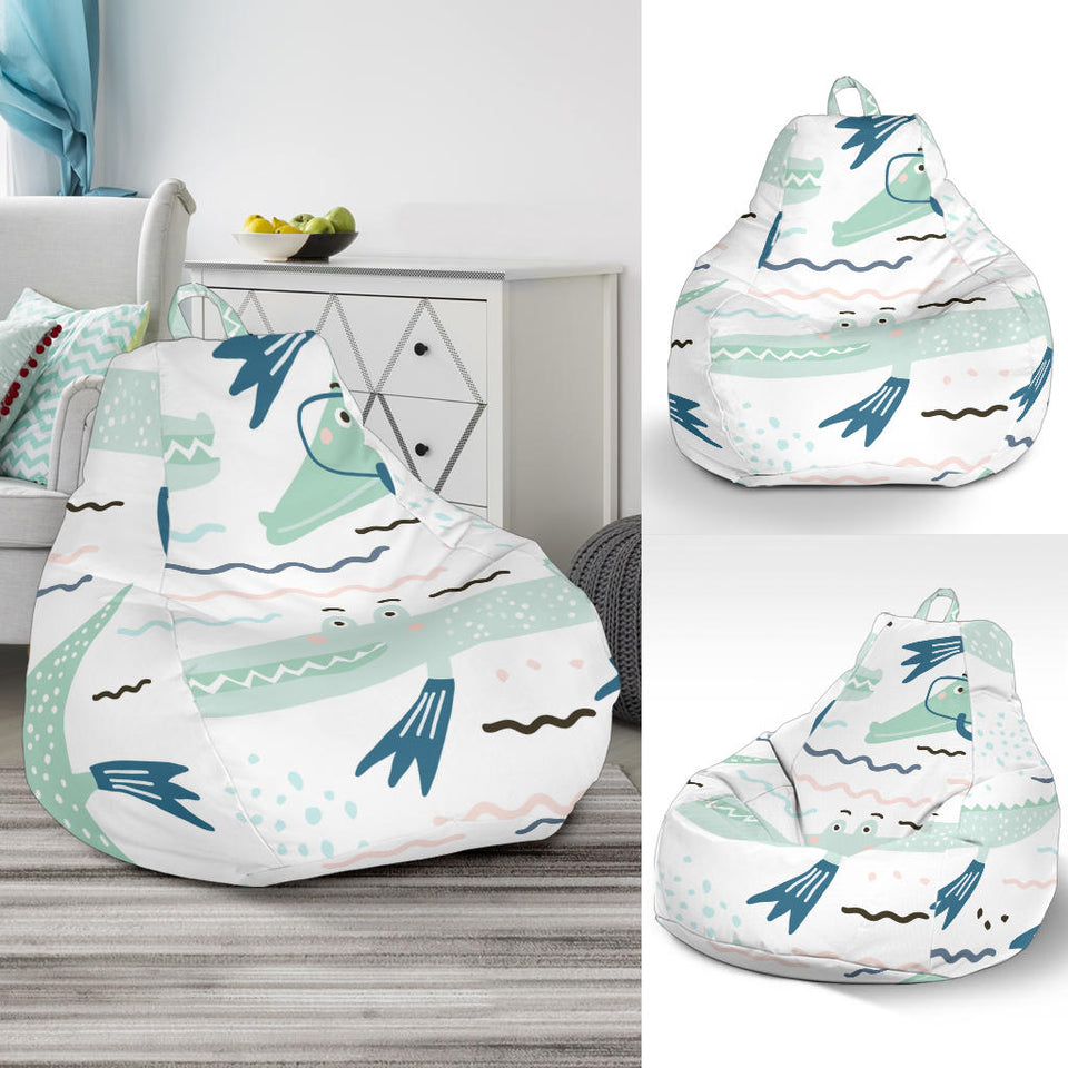 Crocodile Diver Pattern Bean Bag Cover