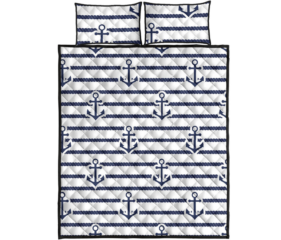 Anchor rope nautical  pattern Quilt Bed Set