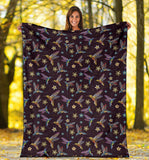 Hummingbird Pattern Print Design 04 Premium Blanket