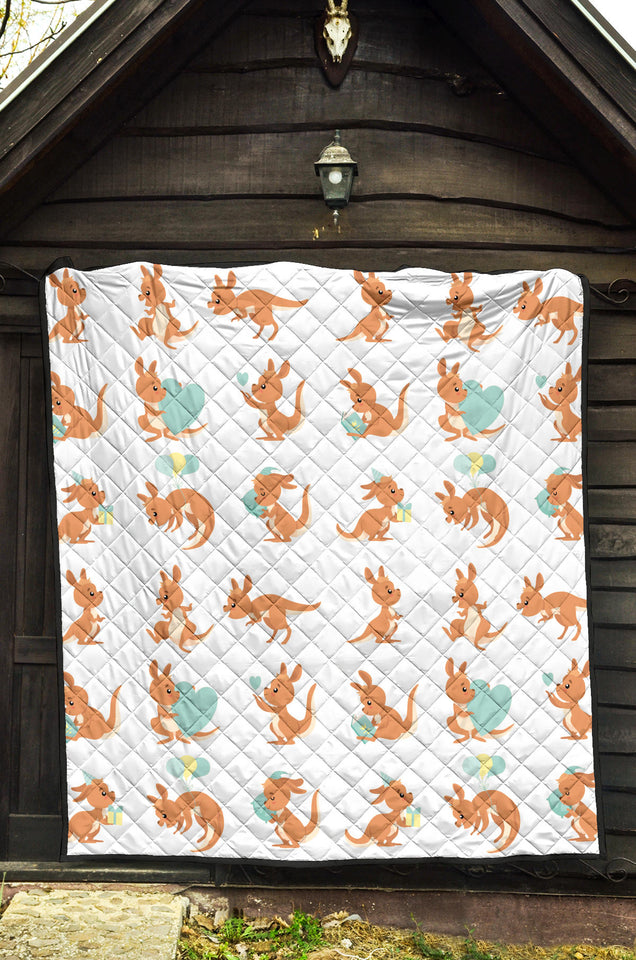 Cute Kangaroo Pattern Premium Quilt