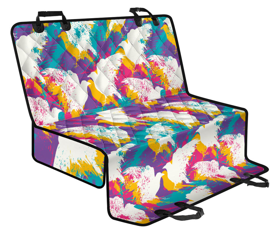 Colorful Crow Illustration Pattern Dog Car Seat Covers