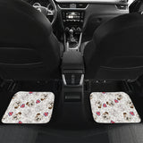 English Bulldog Pattern Print Design 01 Front and Back Car Mats