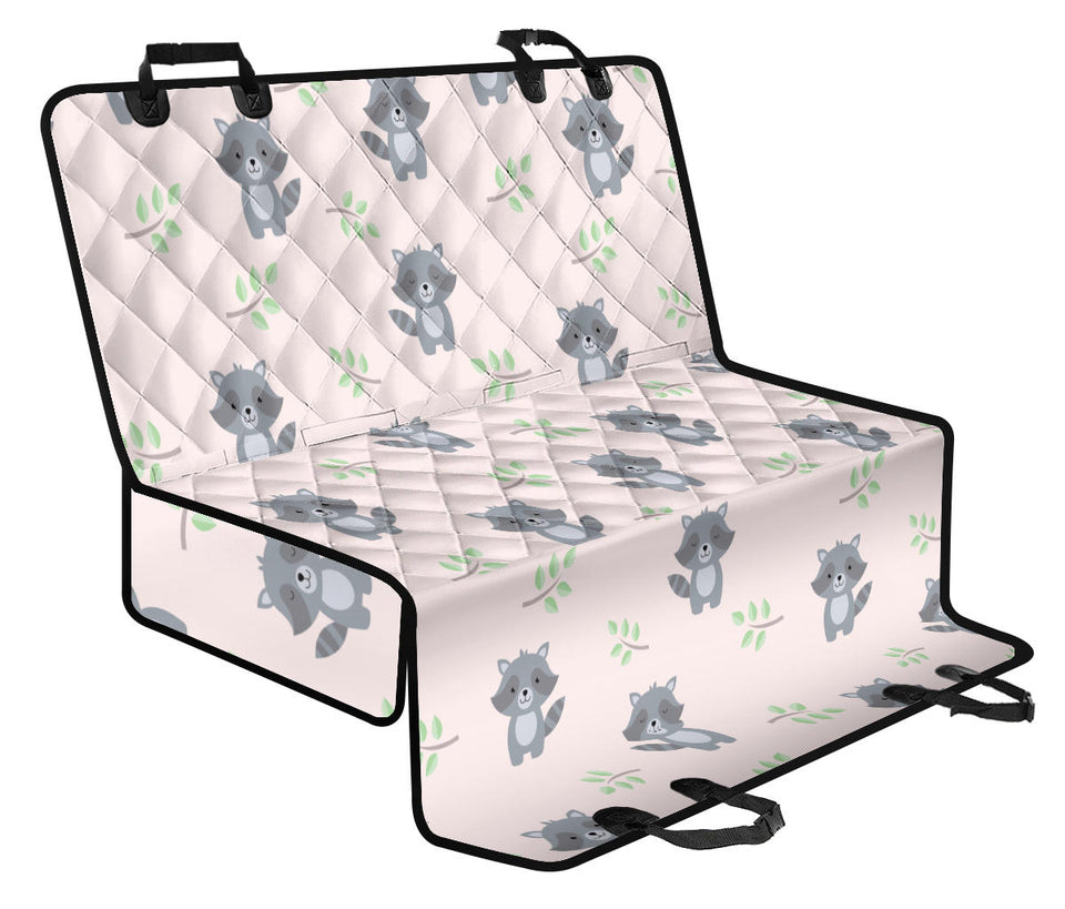 Cute Raccoons Leaves Pattern Dog Car Seat Covers