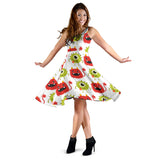 Alien Pattern Print Design 05 Sleeveless Midi Dress