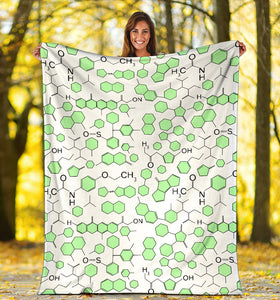 Chemistry Periodic Table Pattern Print Design 03 Premium Blanket