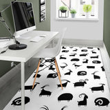 Goat Ram Pattern Area Rug