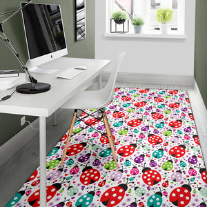 Ladybug Pattern Print Design 03 Area Rug