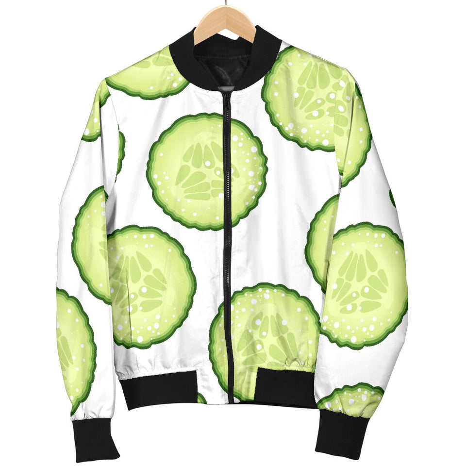 Cucumber Slices Pattern Women'S Bomber Jacket