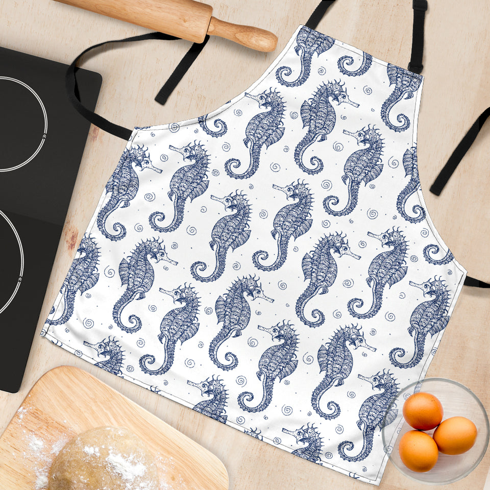 Seahorse Pattern Background Adjustable Apron