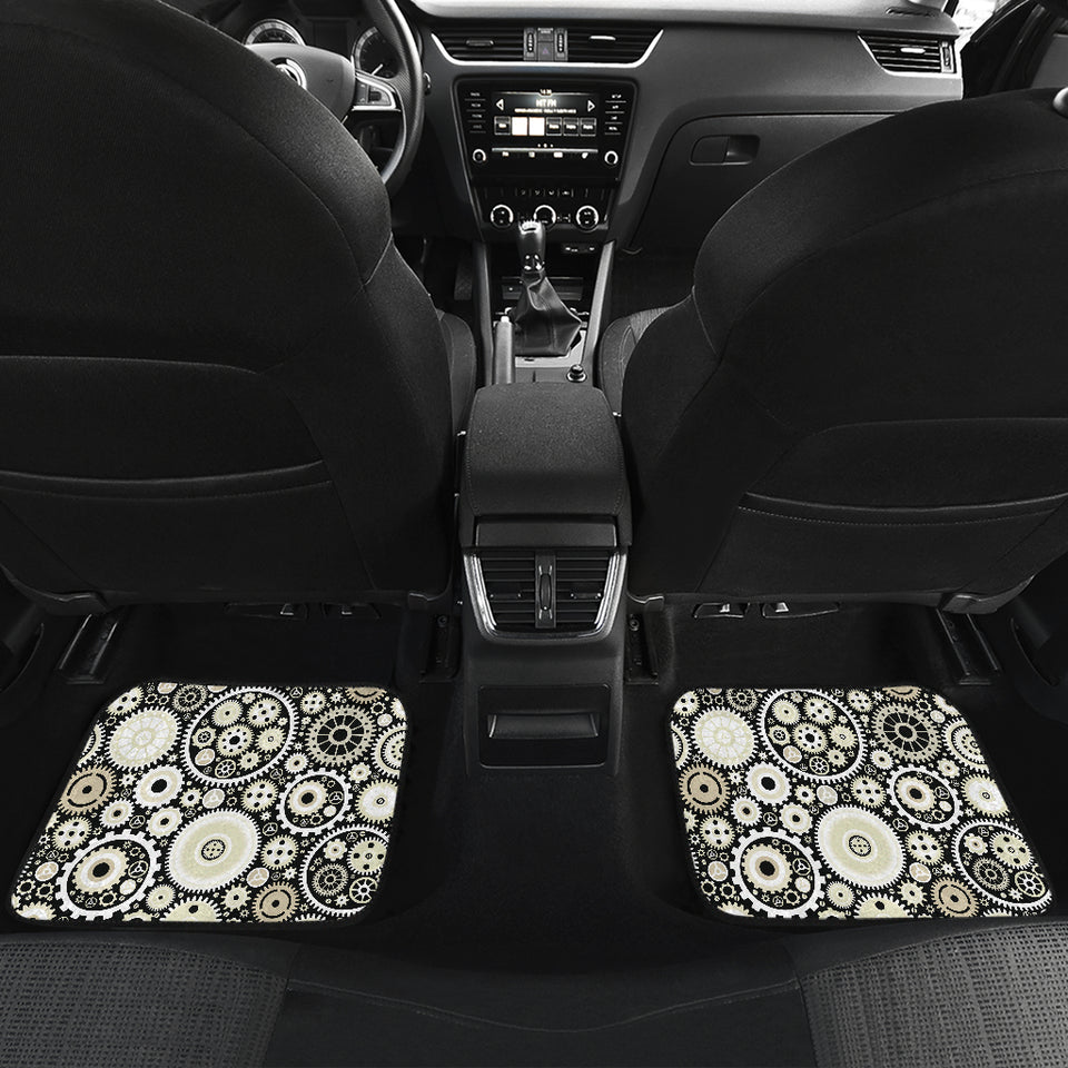 Gear Pattern Print Design 02 Front and Back Car Mats