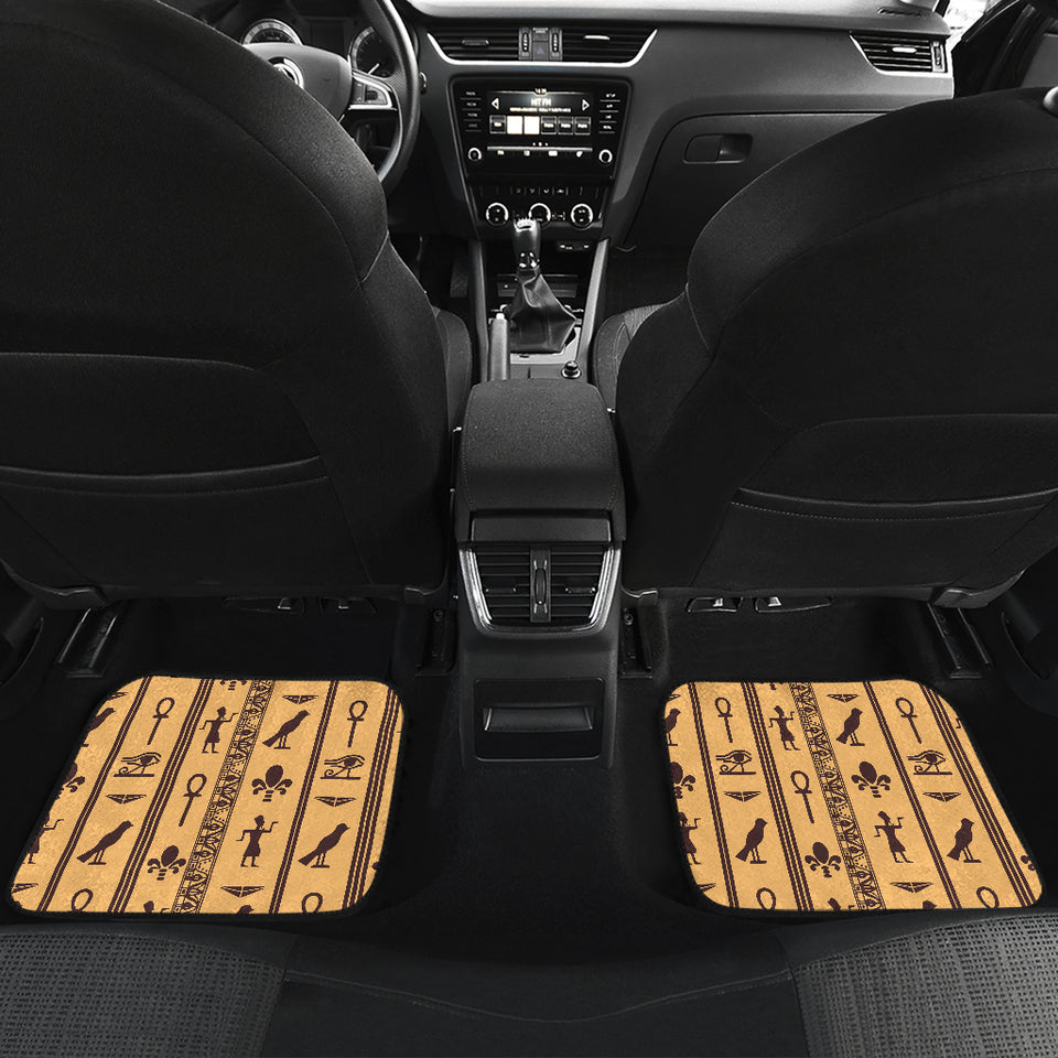 Egypt Hieroglyphics Pattern Print Design 02 Front and Back Car Mats