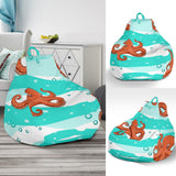 Octopuses Sea Wave Background Bean Bag Cover
