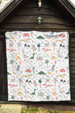 Cute Cartoon Dinosaurs Tree Pattern Premium Quilt