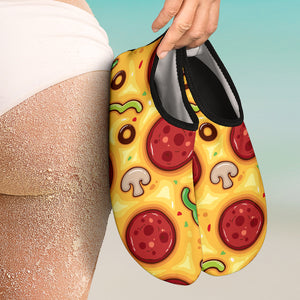 Pizza Texture Pattern Aqua Shoes