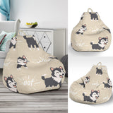 Cute Siberian Husky Bean Bag Cover