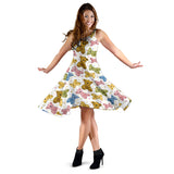 Teddy Bear Pattern Print Design 01 Sleeveless Midi Dress