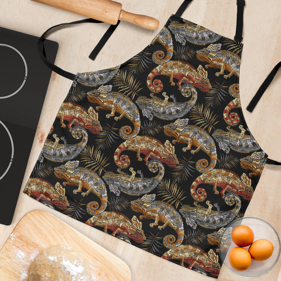 Chameleon Lizard Tropical Leaves Palm Tree Adjustable Apron
