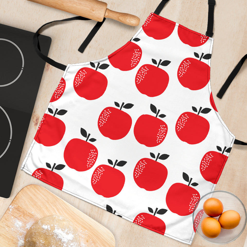 Red Apples White Background Adjustable Apron
