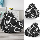 Saxophone Music Notes Treble Clef Black White Theme Bean Bag Cover