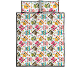Color cute owl pattern Quilt Bed Set