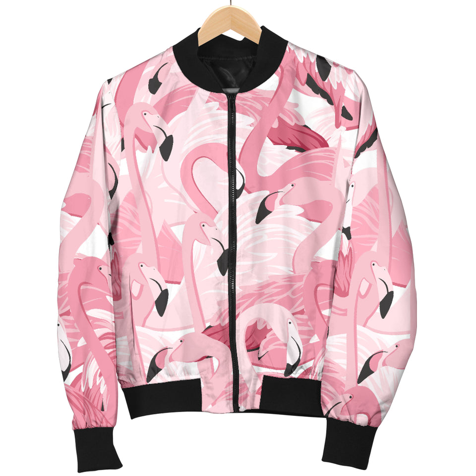 Pink Flamingos Pattern Background Women'S Bomber Jacket