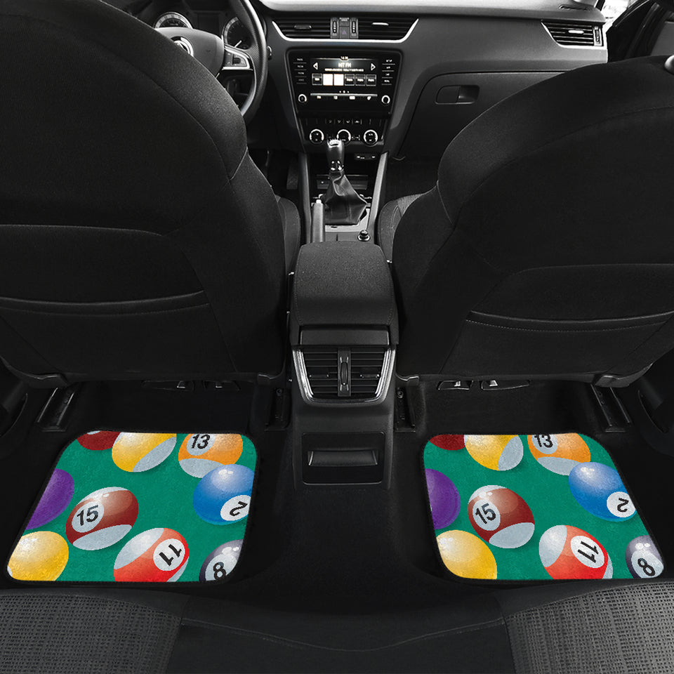 Billiard Ball Pattern Print Design 01 Front and Back Car Mats