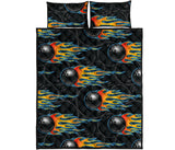 Bowling balls flame pattern Quilt Bed Set
