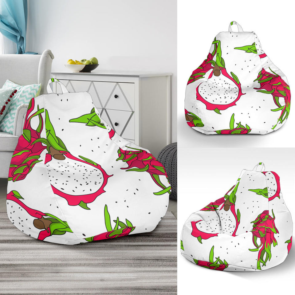 Dragon Fruits White Background Bean Bag Cover
