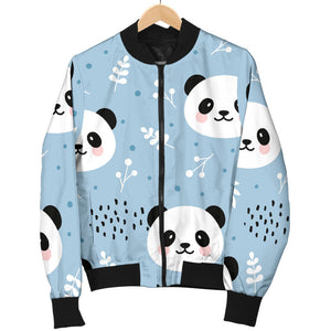 Cute Panda Pattern Women'S Bomber Jacket