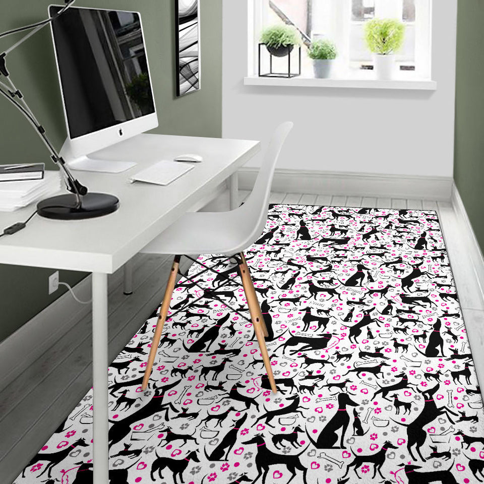 Greyhound Pattern Print Design 02 Area Rug