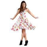 Giraffe Pattern Print Design 03 Sleeveless Midi Dress