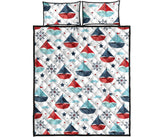 Cute color paper sailboat pattern Quilt Bed Set