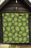 Hop Pattern Hop Cone Background Premium Quilt