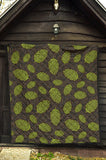 Hop Pattern Black Background Premium Quilt