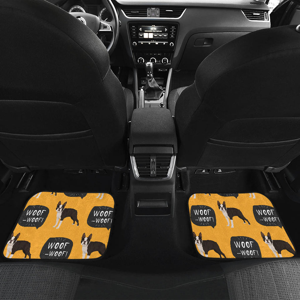 Boston Terrier Design Pattern Front And Back Car Mats