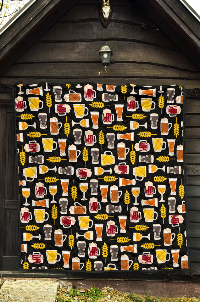 Beer Type Pattern Premium Quilt