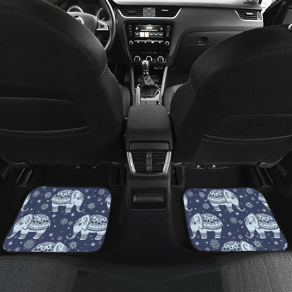 Elephant Tribal Design Pattern Front And Back Car Mats