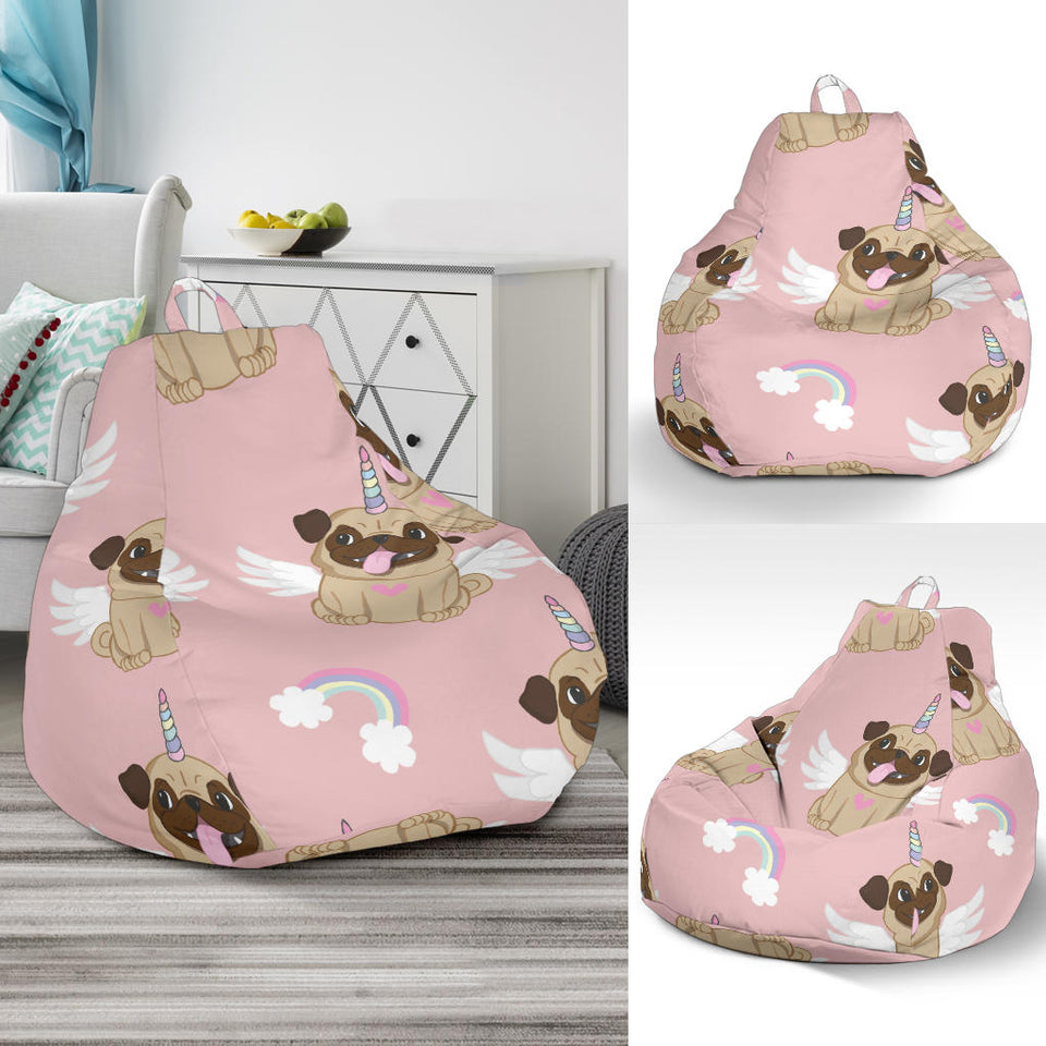 Cute Unicorn Pug Pattern Bean Bag Cover