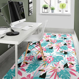 Toucan Tropical Flower Leave Pattern Area Rug