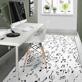 Music Notes Pattern Print Design 04 Area Rug
