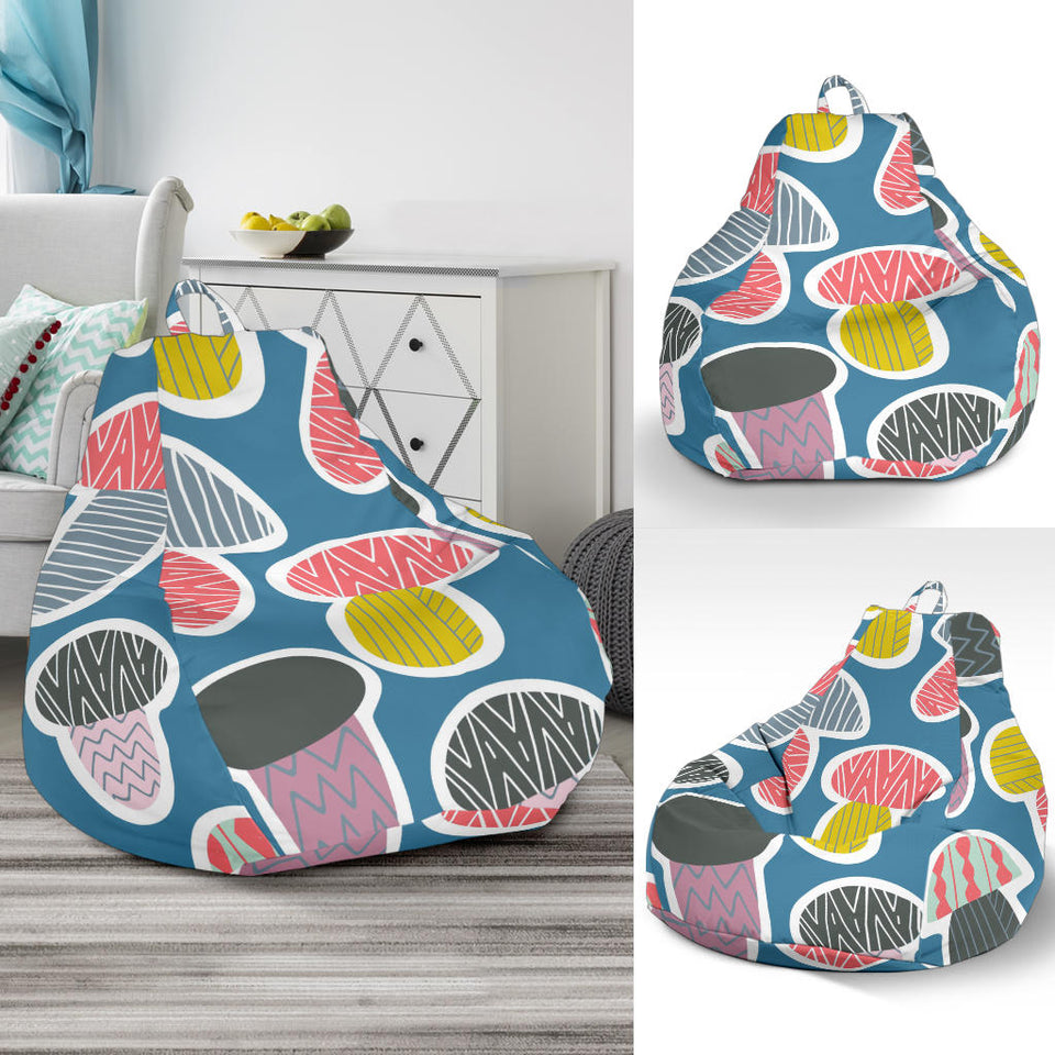 Colorful Mushroom Design Pattern Bean Bag Cover