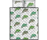 Chameleon lizard pattern Quilt Bed Set