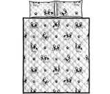 Cute french bulldog paw pattern Quilt Bed Set