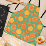 Orange Fruit Pattern Green Background Adjustable Apron