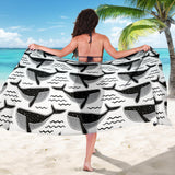 Black Whale Pattern Sarong